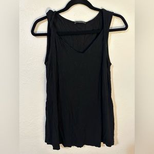 Black sleeveless blouse